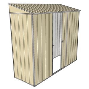 Build-a-Shed 0.8 x 2.3 x 2m Skillion Single Sliding Side Door Shed - Cream