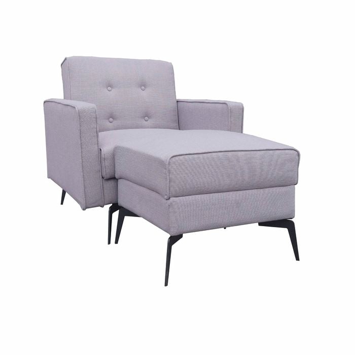 Charlie Light Brown Chair Bed with Ottoman