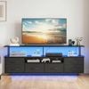 Advwin 160cm LED TV Unit Cabinet w/ Power Outlets Entertainment Center TV Stand w/ Drawers Black