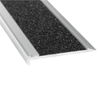 Duratac 1800mm Clear Aluminium Stair Nosing with Black Carborundum Insert & Countersunk Holes - 5 Pack