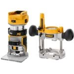 DeWALT 18V XR Li-ion Cordless Brushless 6.35mm 1/4" Laminate Trimmer Router With Plunge Base DCW604N-XJ - Skin Only