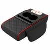 Catzon 3in1 Leather Car Armrest Storage Box Armrest Box Booster Pad Car Interior Accessories-blackred