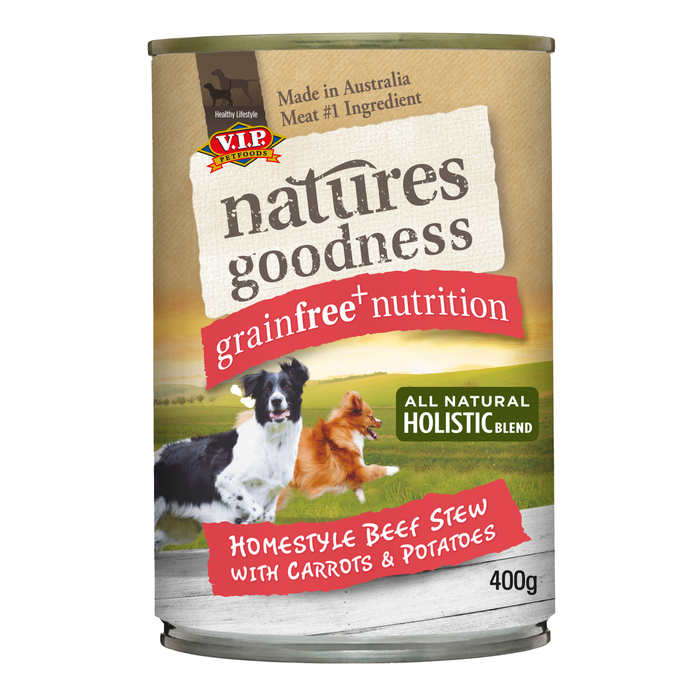 Natures Goodness 400g Homestyle Beef Stew With Carrots And Potatoes Grain Free Adult Dog Wet Food - 12 Pack