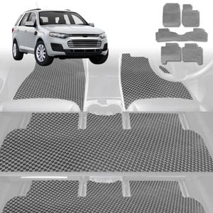 6D Diamond Car Floor Mats for Ford Territory 2004-2011-Ultimate Set-Grey-Outback GT