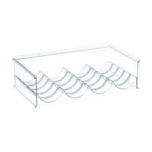 The Container Store Stacking Four Bottle Holder Clear Plastic Rack Organiser