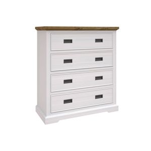 Miami White Tallboy 4 Storage Drawers with Slim Metal Handles