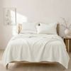 4pc Renee Taylor Washed Linen Cotton Bed Sheet & Pillow Case Set White Queen