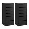 Artiss 2x Chest of 6 Drawers Dresser Tallboy Black