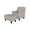 Canberra Natural Fabric ArmChair & Footstool Set