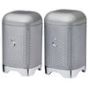 2pc Kitchencraft Lovello Geometric Coffee & Sugar Canister Jars Shadow Grey