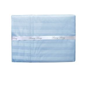 Bloomington 1000TC Luxury Living Blue Self-striped Cotton Rich Sheet Set King