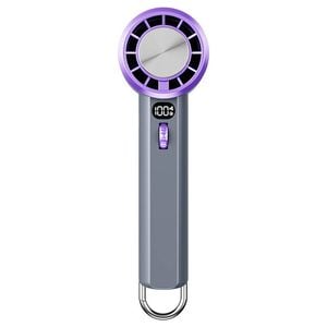 Catzon Portable Handheld Fan with Ice Porcelain Cooling Pad 1-100 Adjustable Speed-Grey