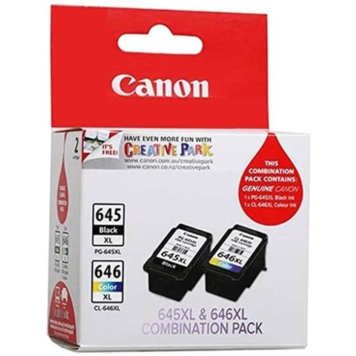 Genuine Canon PG-645XL + CL-646XL High Yield Twin Ink Cartridge Pack (1 Black + 1 Colour)