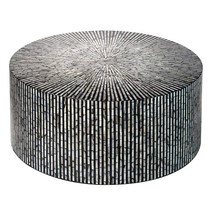 Black & White Round Sea Shell Coffee Table