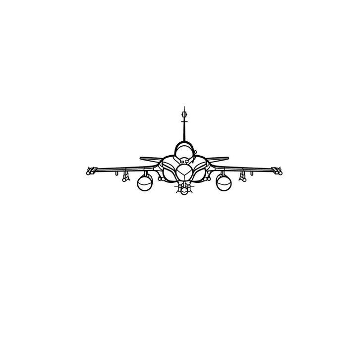 Ignite Laser Dassault Rafale (1) - Multirole Fighter Aircraft Silhouette Metal Wall Art Rustic Metal 15.7 inch - 40 cm