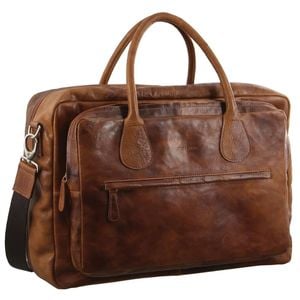 Pierre Cardin s Rustic Leather Overnight  Weekend Luggage Cognac