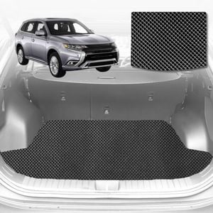 6D Diamond Car Boot Mat for Mitsubishi Outlander (ZJ/ZK/ZL)2018-2021-Cargo Mat-Black-Outback GT