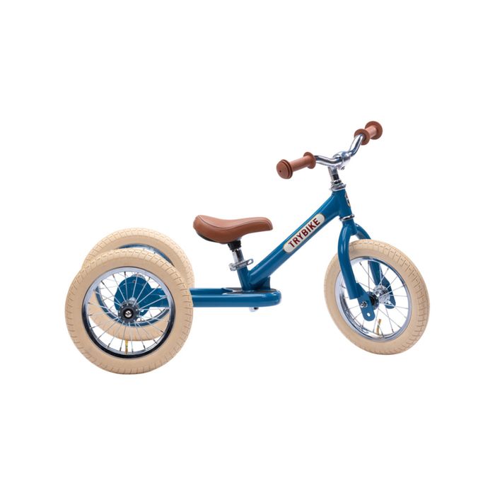 Trybike Blue Vintage 3-Wheel 86cm Balance Bicycle Kids Ride On 18m+