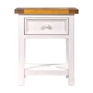 1825 Interiors Tuscan Bedside Table Furniture With 1 Drawer Two Tone 60x50x45cm