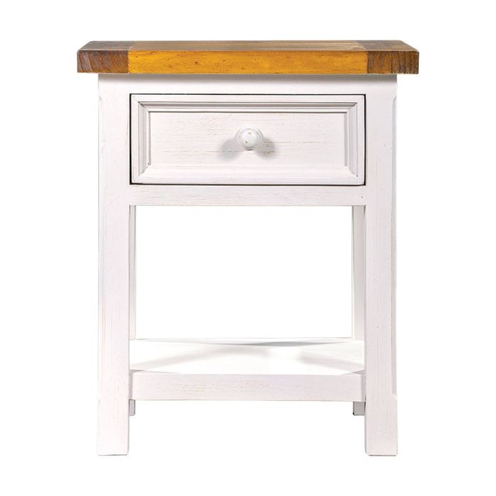 1825 Interiors Tuscan Bedside Table Furniture With 1 Drawer Two Tone 60x50x45cm