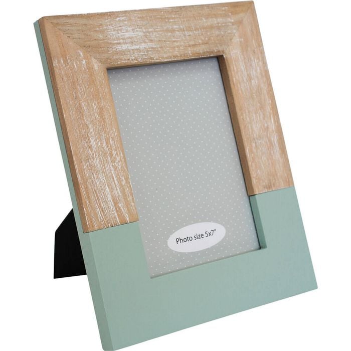 LVD Pinewood Modern Glass Photo/Picture Frame 5x7 20.5x2x26cm Sage