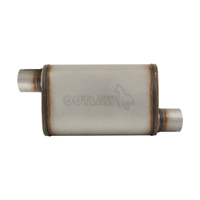 Outlaw T-409 Stainless Steel Offset Muffler Offset/Offset 2-1/4" Performance