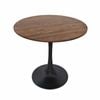 Bribrion 80cm Round Tulip Dining Table Pedestal Metal Base 2-4 Seater Walnut Brown Wooden