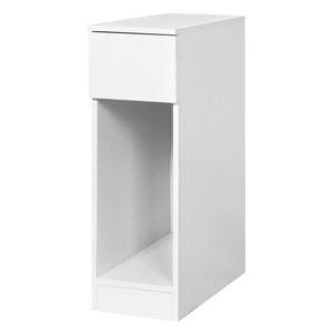 Levede Slim Bedside Table Cabinet White With Drawer And Shelf