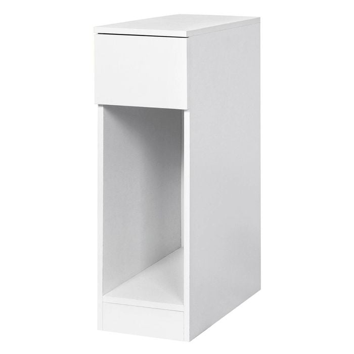 Levede Slim Bedside Table Cabinet White With Drawer And Shelf