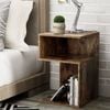 Homfurn 2-tier Bedside Table – S-shaped, Rustic Oak Finish, Side End Table, Nightstand