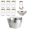 Kilner Preserving Set | Jar Tongs + Funnel + Jam Pan + 6 X Preserve Jars 500ml