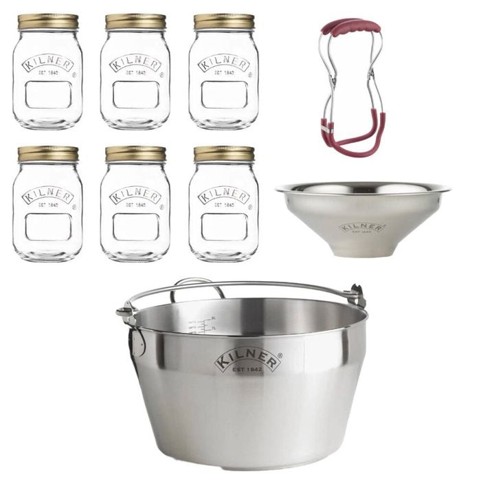 Kilner Preserving Set | Jar Tongs + Funnel + Jam Pan + 6 X Preserve Jars 500ml