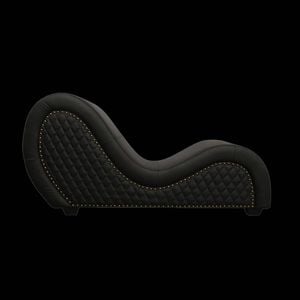 Kama Yoga Chaise Tantra Black Genuine Leather with Nails