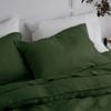 Bedding Co. 2pc Pillow Case Set 100% French Flax Linen Olive Standard