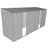Build-A-Shed 1.2 x 4.5 x 2.0m Skillion Dual Single Sliding Side Doors Shed - Zinc