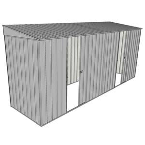 Build-A-Shed 1.2 x 4.5 x 2.0m Skillion Dual Single Sliding Side Doors Shed - Zinc