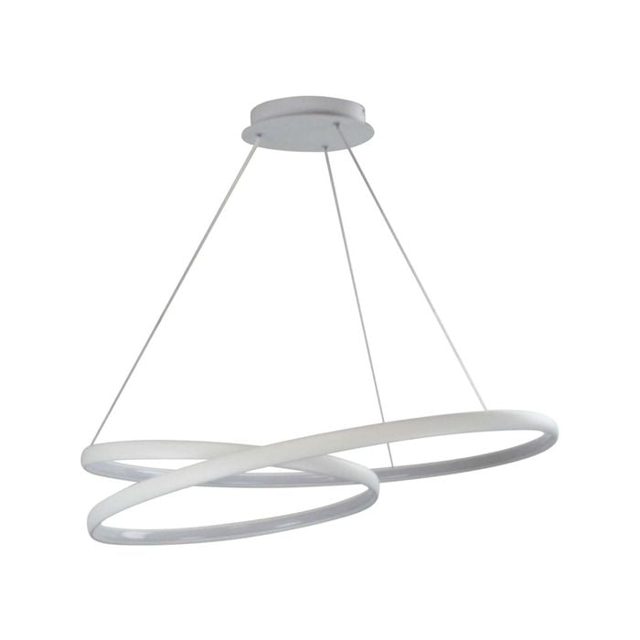 Oriel Lighting INFINITY 80CM LED SPIRAL PENDANT BLACK/WHITE - White 70cm