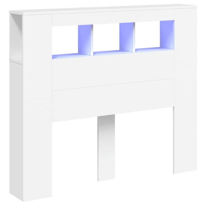 vidaXL LED Headboard Bed Header Bedroom Furniture White 120 cm Engineered Wood