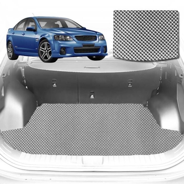 6D Diamond Car Boot Mat for Holden Commodore (VF)2013-2017-Cargo Mat-Grey-Outback GT