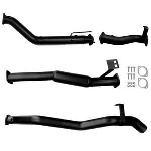 Ignite Exhausts Turbo Back For Toyota Landcruiser 76 Series Wagon 3" No Cat & Hotdog Black Aluminised Steel