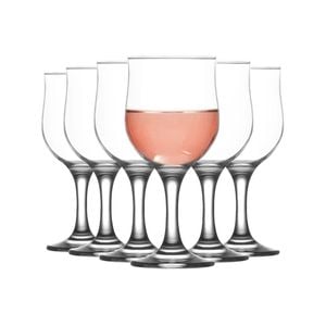 LAV Nevakar Medium Wine Glasses - 320ml - Pack of 6 Stemware Goblets for Red Wine White Wine
