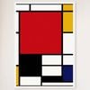 Galrie Piet Mondrian Large Composition Art Print With Bold Red, Yellow, Black, and Blue, White Frame, 50 x 70cm (20 x 28inch)