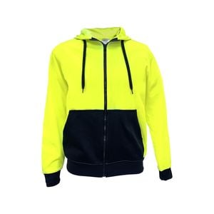 Craftright Yellow Hi Vis Zip Thru Hoodie - Small