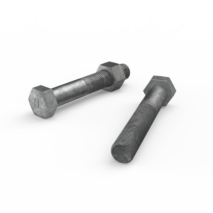 ZENITH M16 x 100mm Hot Dip Galvanised Hex Head Bolts and Nuts - Each