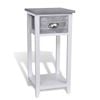vidaXL Nightstand with 1 Drawer Grey and White Storage Bedside Table Cabinet