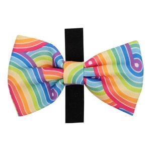 Eco-Pup Themed Dog/Pet Novelty Dress Up Costume Bow Tie Rainbow Coloured Pattern