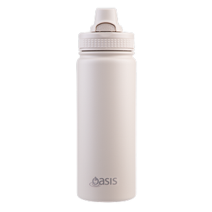 Oasis Challenger Stainless Steel Quick Release Drink Bottle 1.1L - Oat