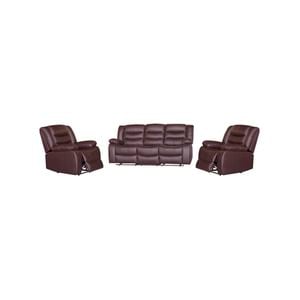 3+1+1 Seater Recliner Sofa In Faux Leather Lounge Couch in Brown
