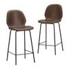 Oikiture 2PCS Bar Stools Kitchen Counter Chair Metal Brown
