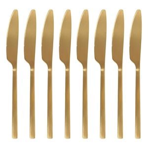 Argon Tableware Stainless Steel Dinner Knives - 21cm - 8x Durable Rust Resistant Stainless Steel Dishwasher Safe Flatware Set